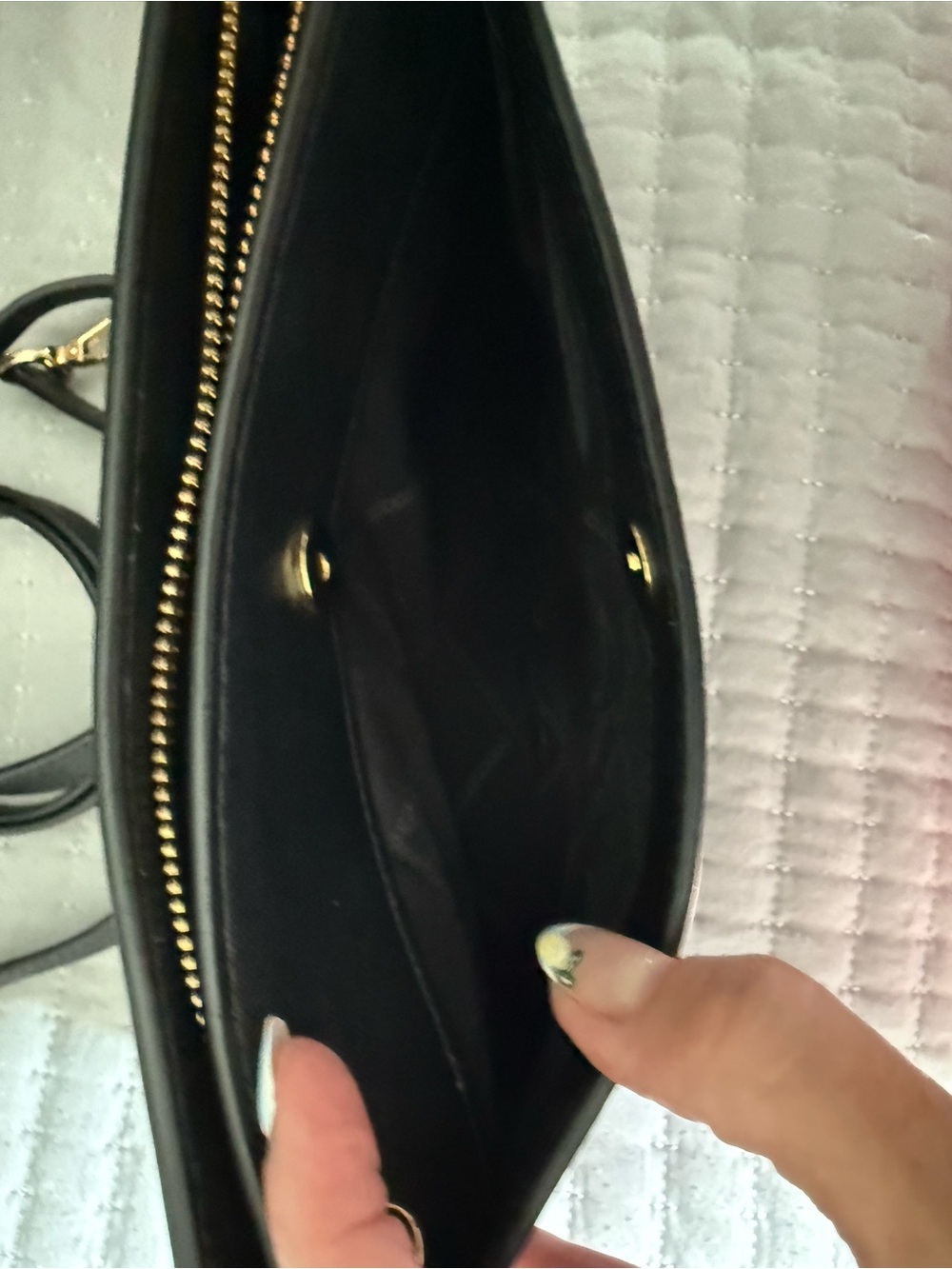 Michael Kors Black Quilted Zip-Top crossbody/clutch - Picture 7 of 15